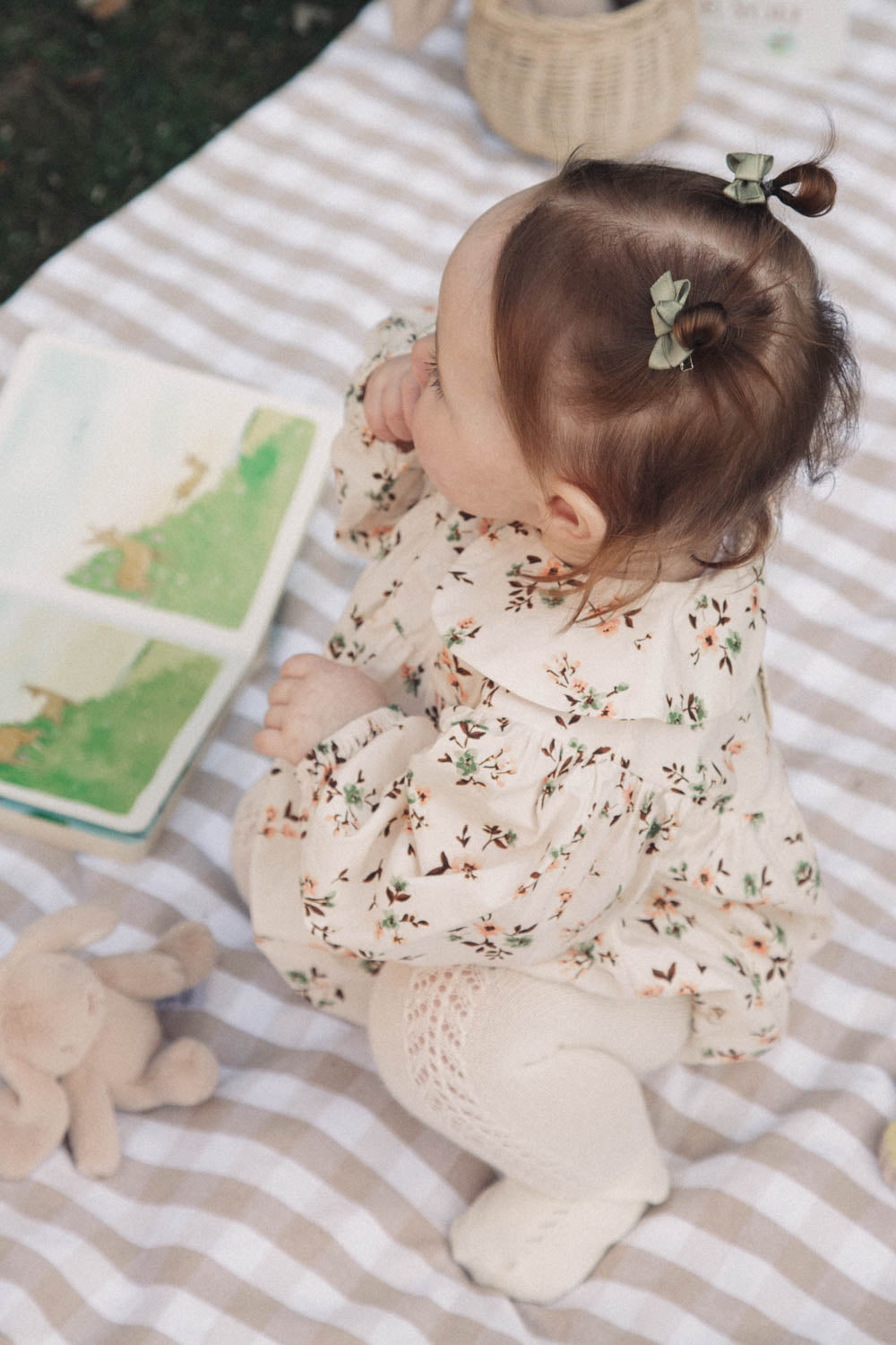 Mocha/Floral Long Sleeve Romper
