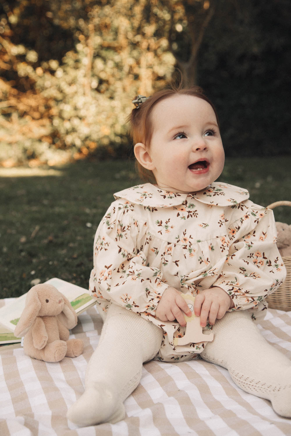 Mocha/Floral Long Sleeve Romper