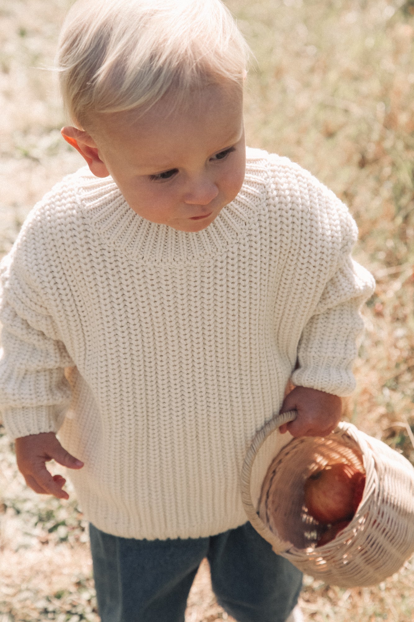 WHOLESALE Organic Cotton Chunky Knit Jumper in Cream