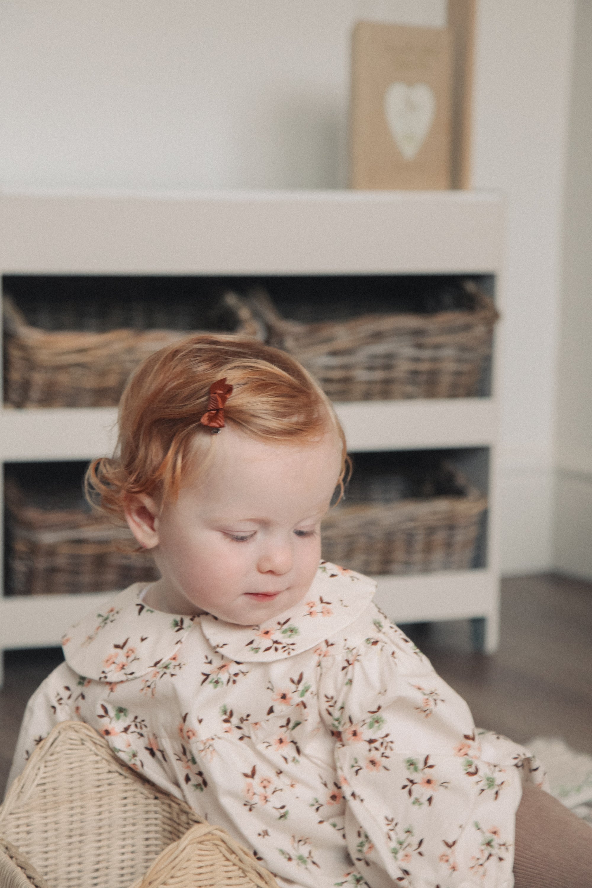Mocha/Floral Long Sleeve Romper