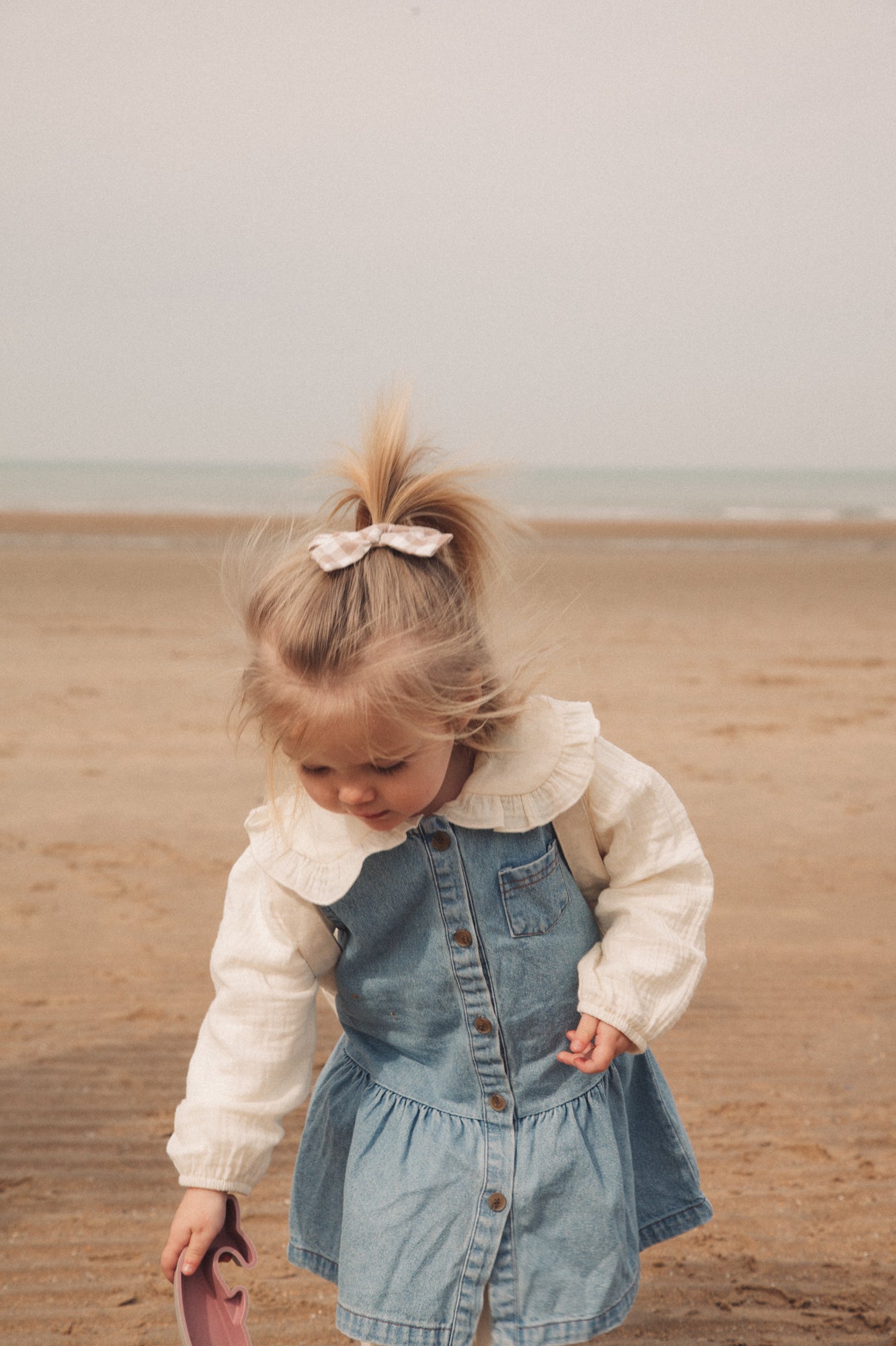 Denim Peplum Frill Dress
