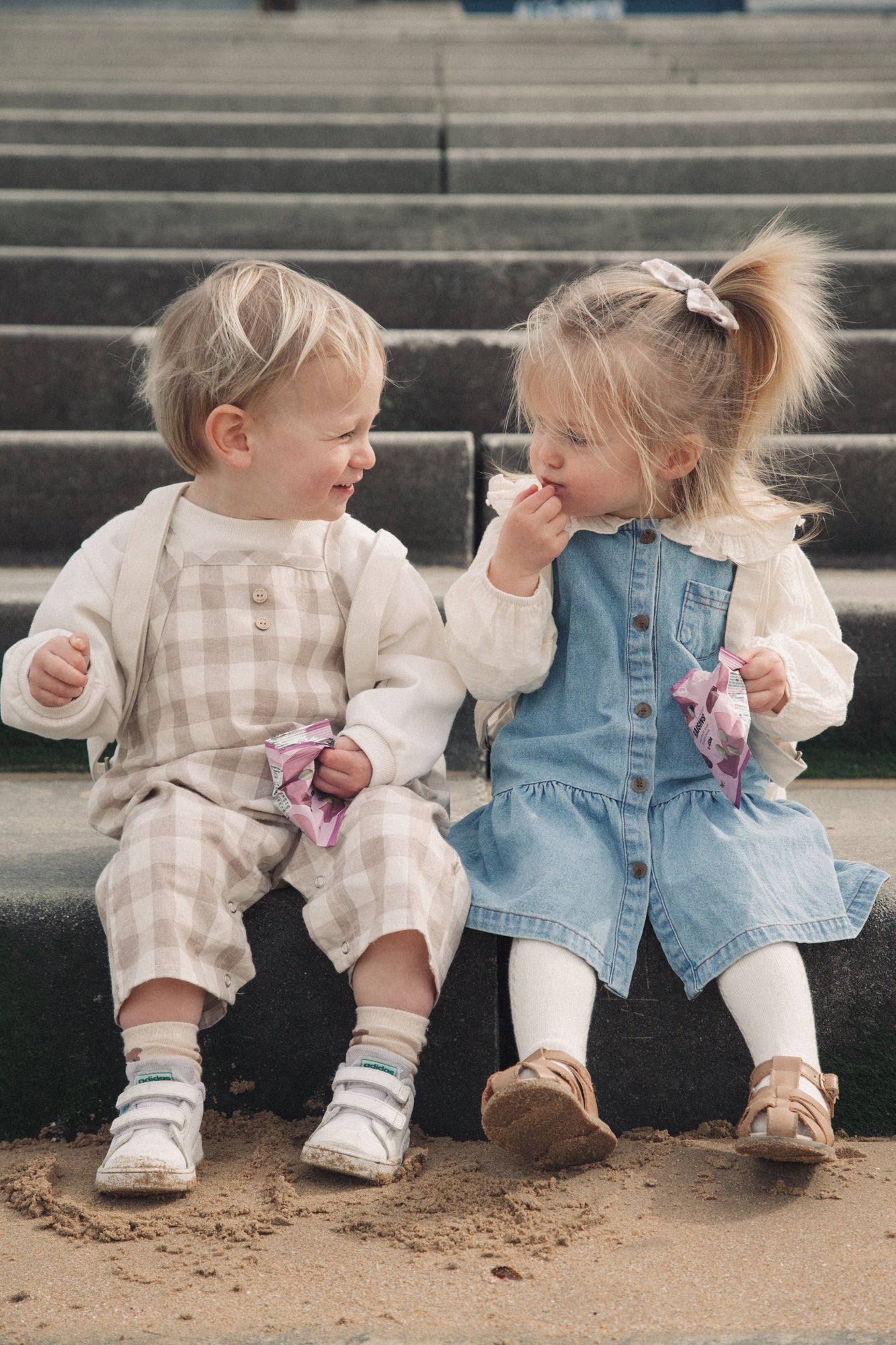 Denim Peplum Frill Dress