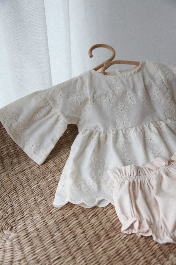 Cream Daisy Embroidered Blouse
