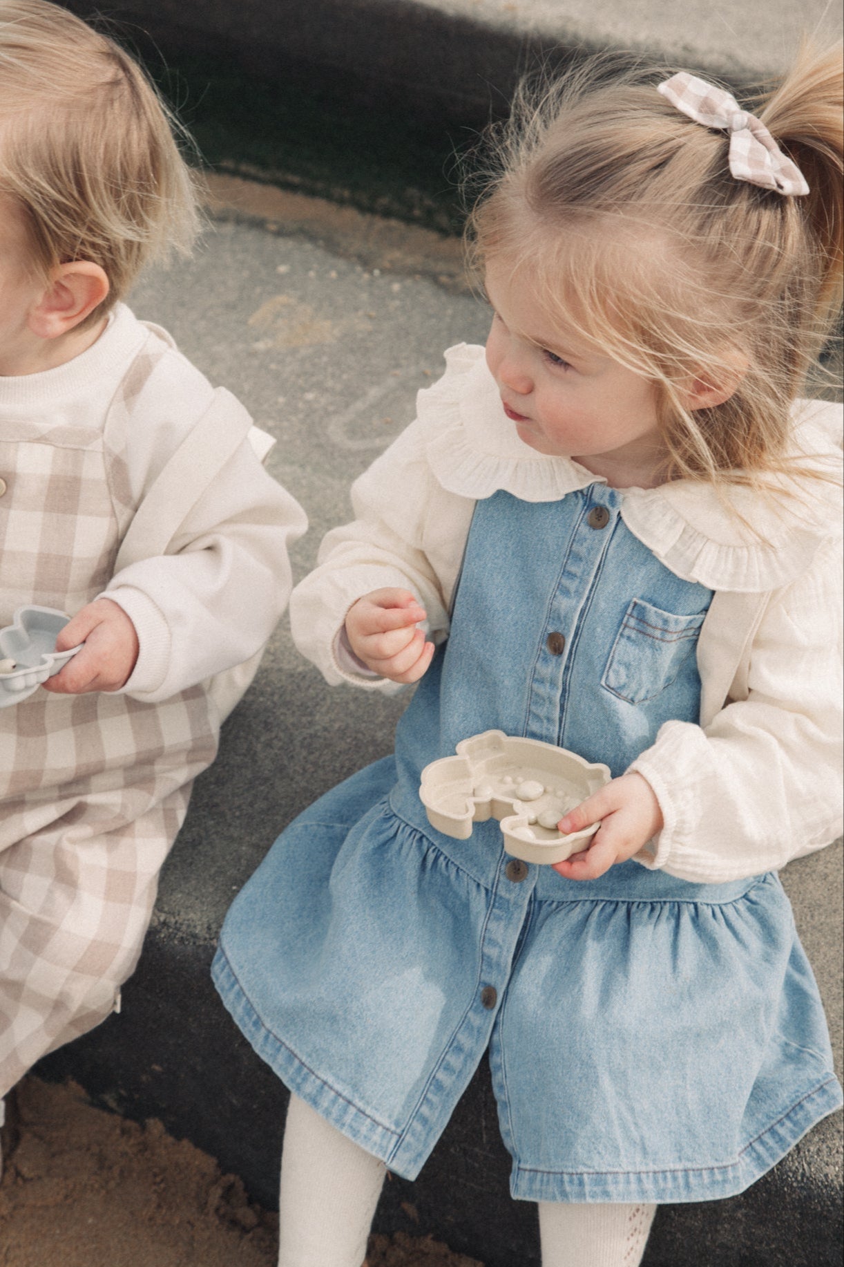 Denim Peplum Frill Dress