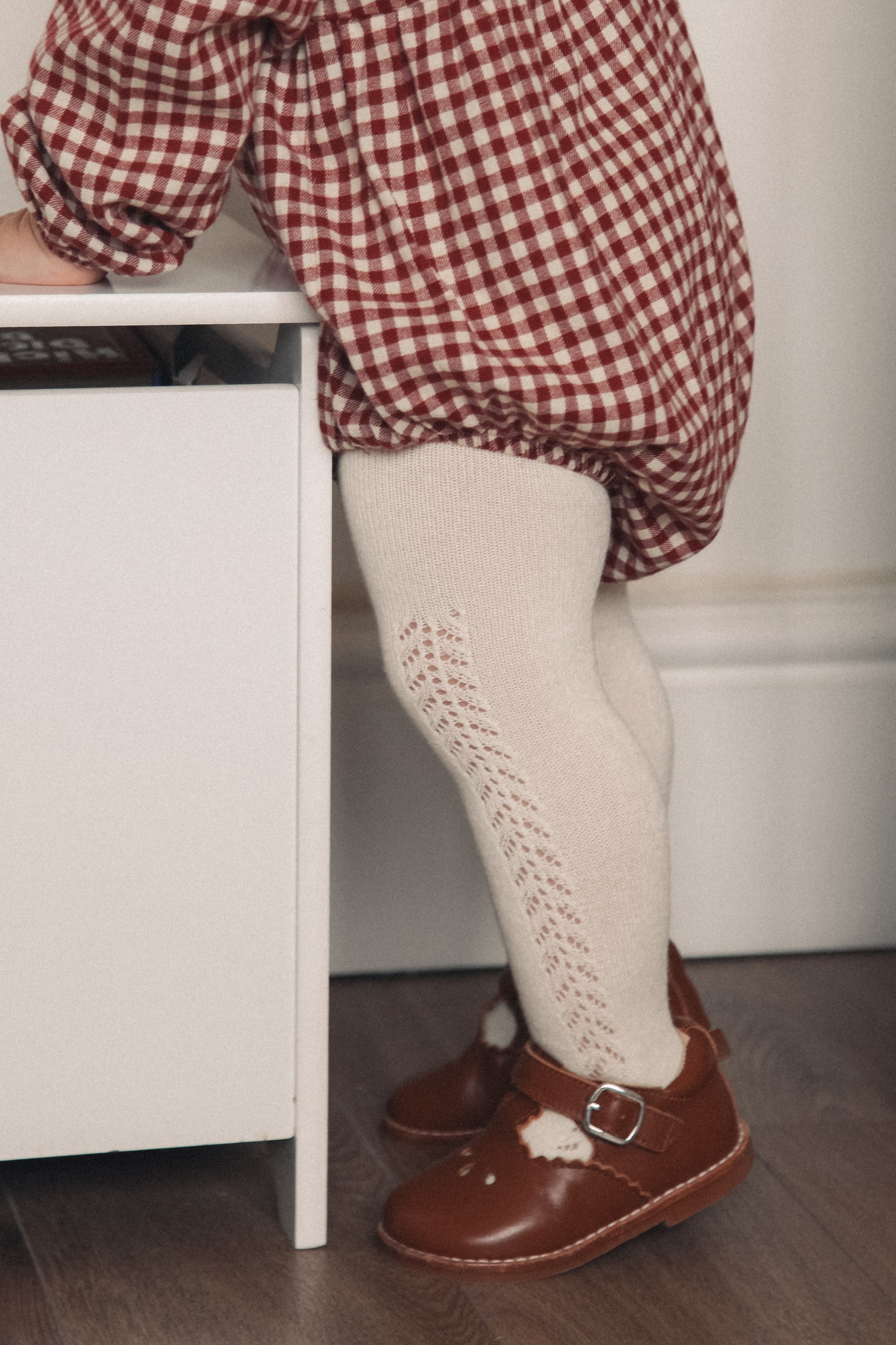 Berry/Gingham Oversized Frill Collar Romper