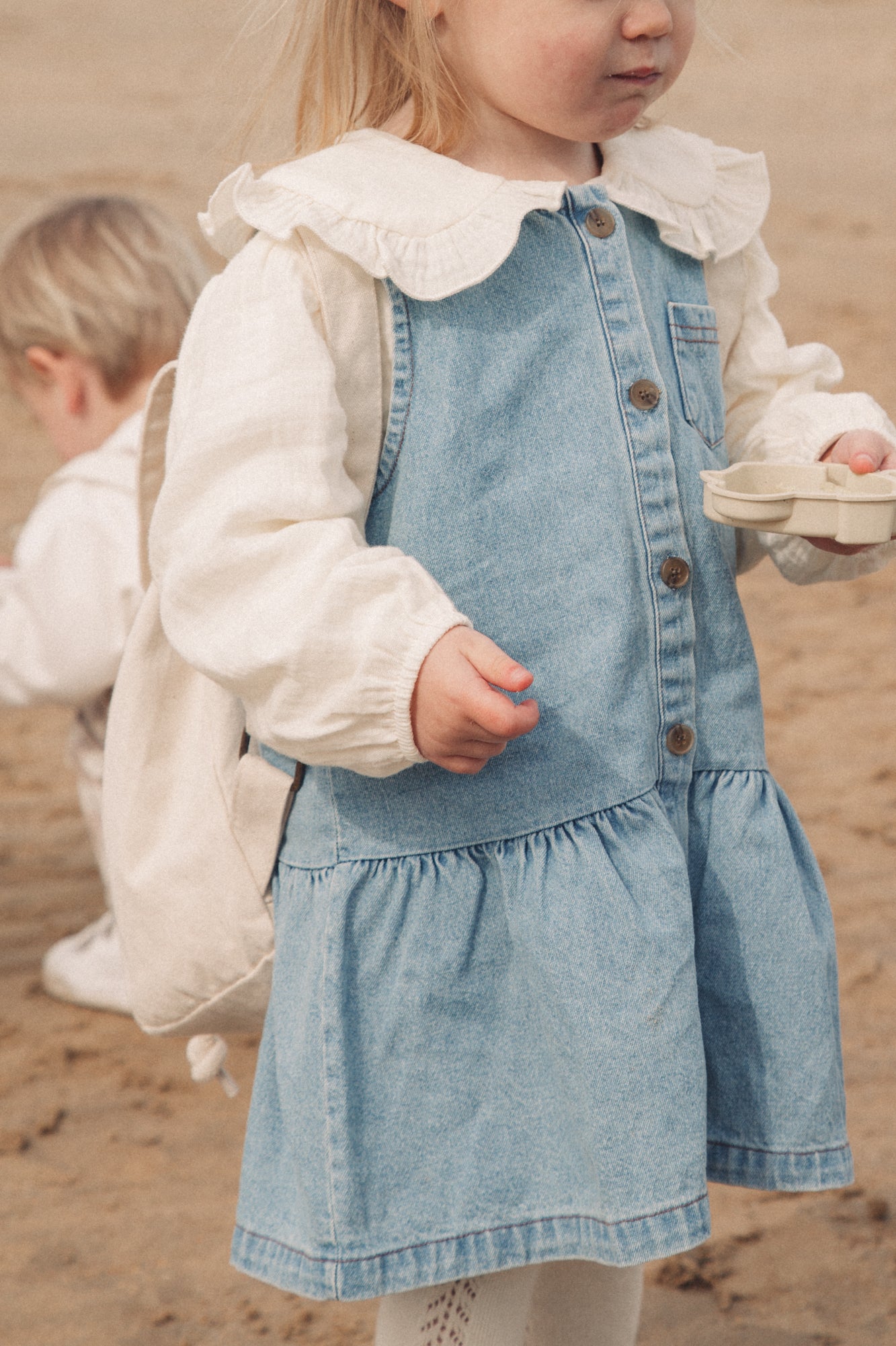 Denim Peplum Frill Dress