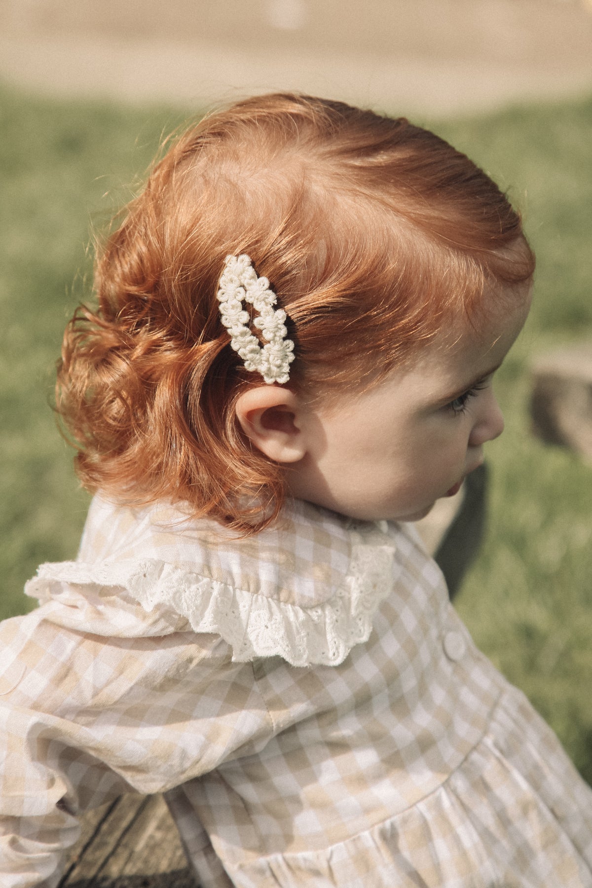 Cream Cotton Daisy Chain Snap Clip (2 pack)