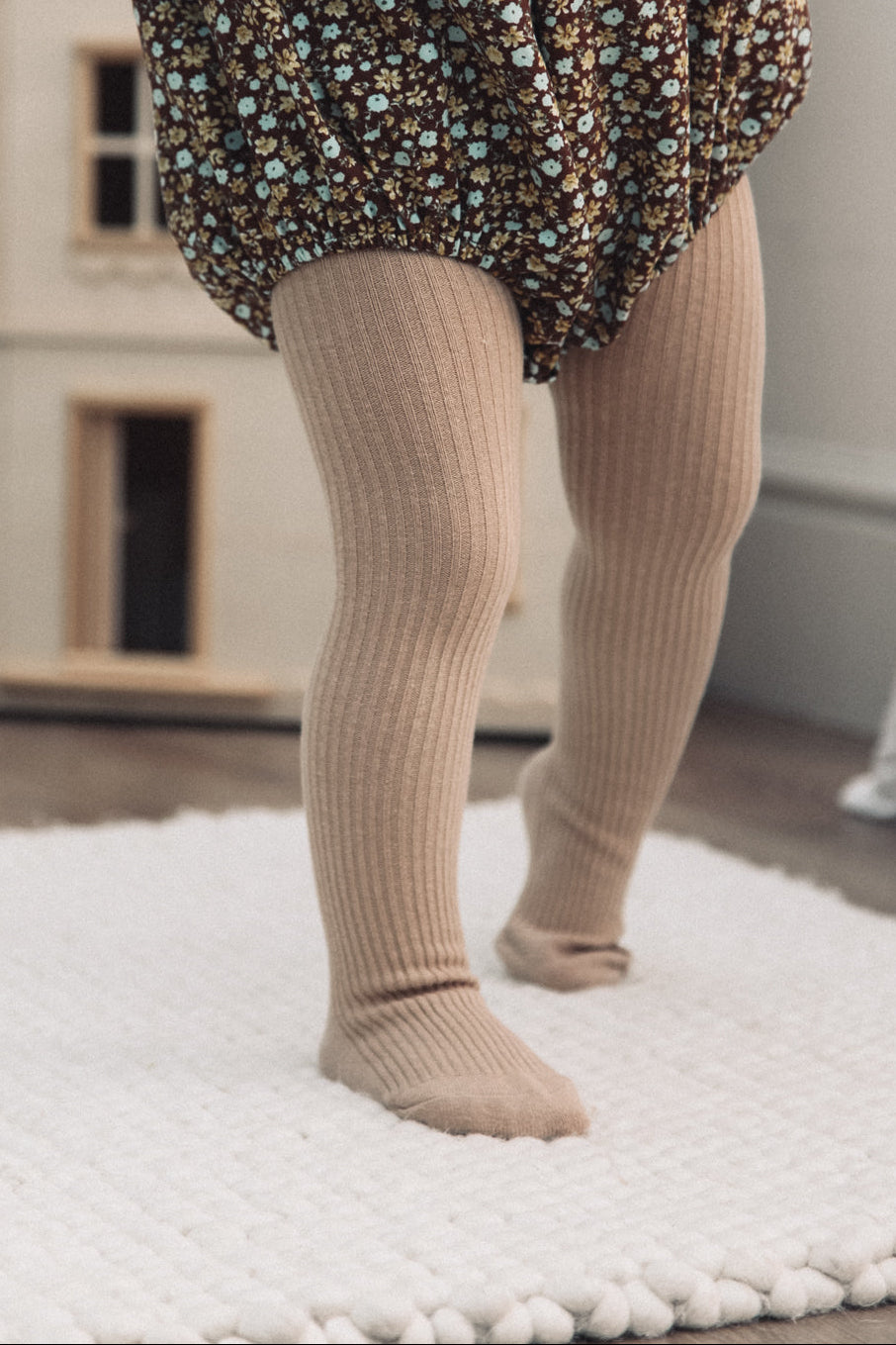 Camel Thick Ribbed Tights