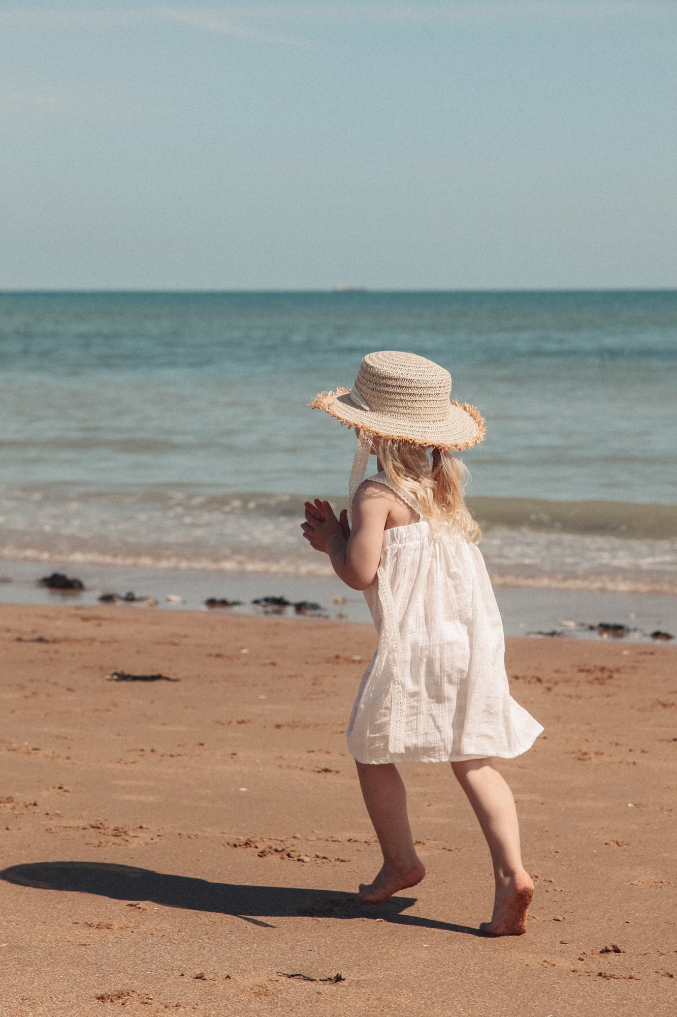 White Broderie Sleeve Dress