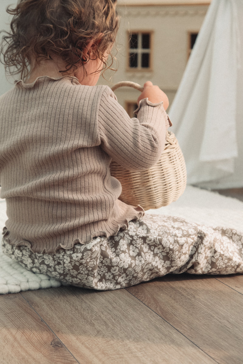 Cotton Brown/Floral Trouser