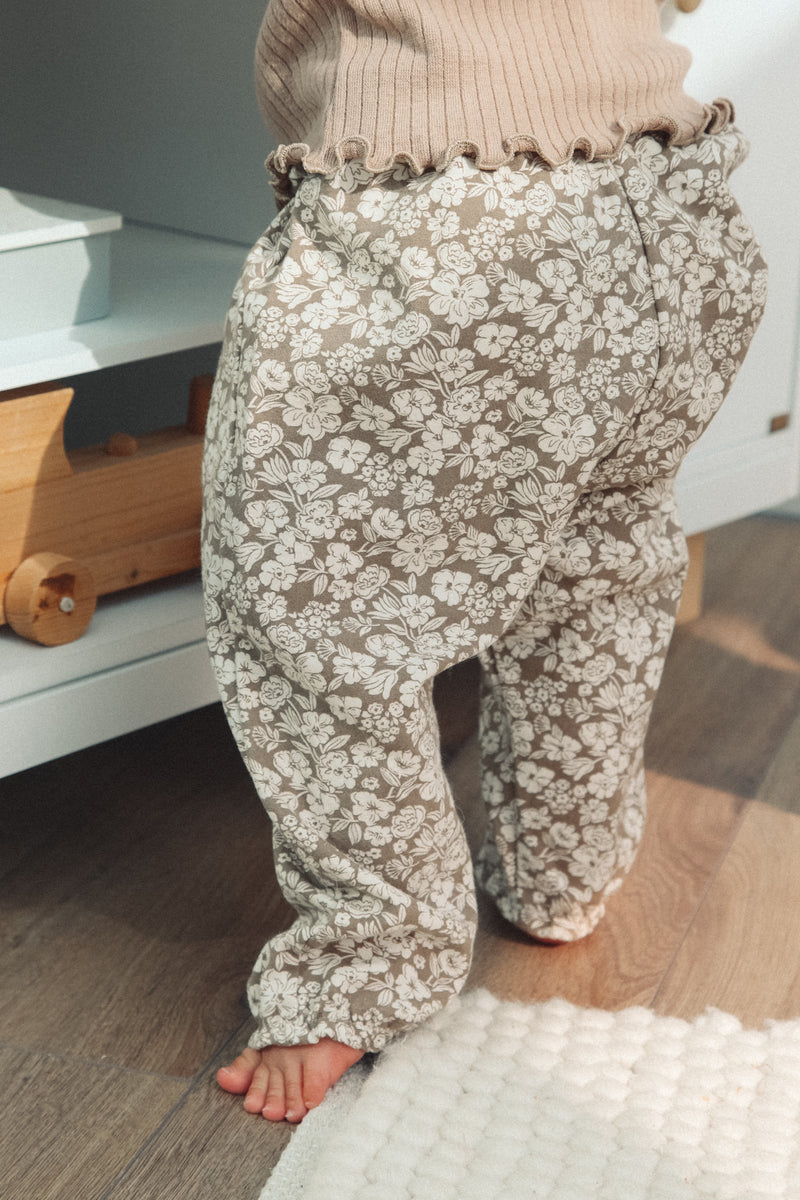 Cotton Brown/Floral Trouser