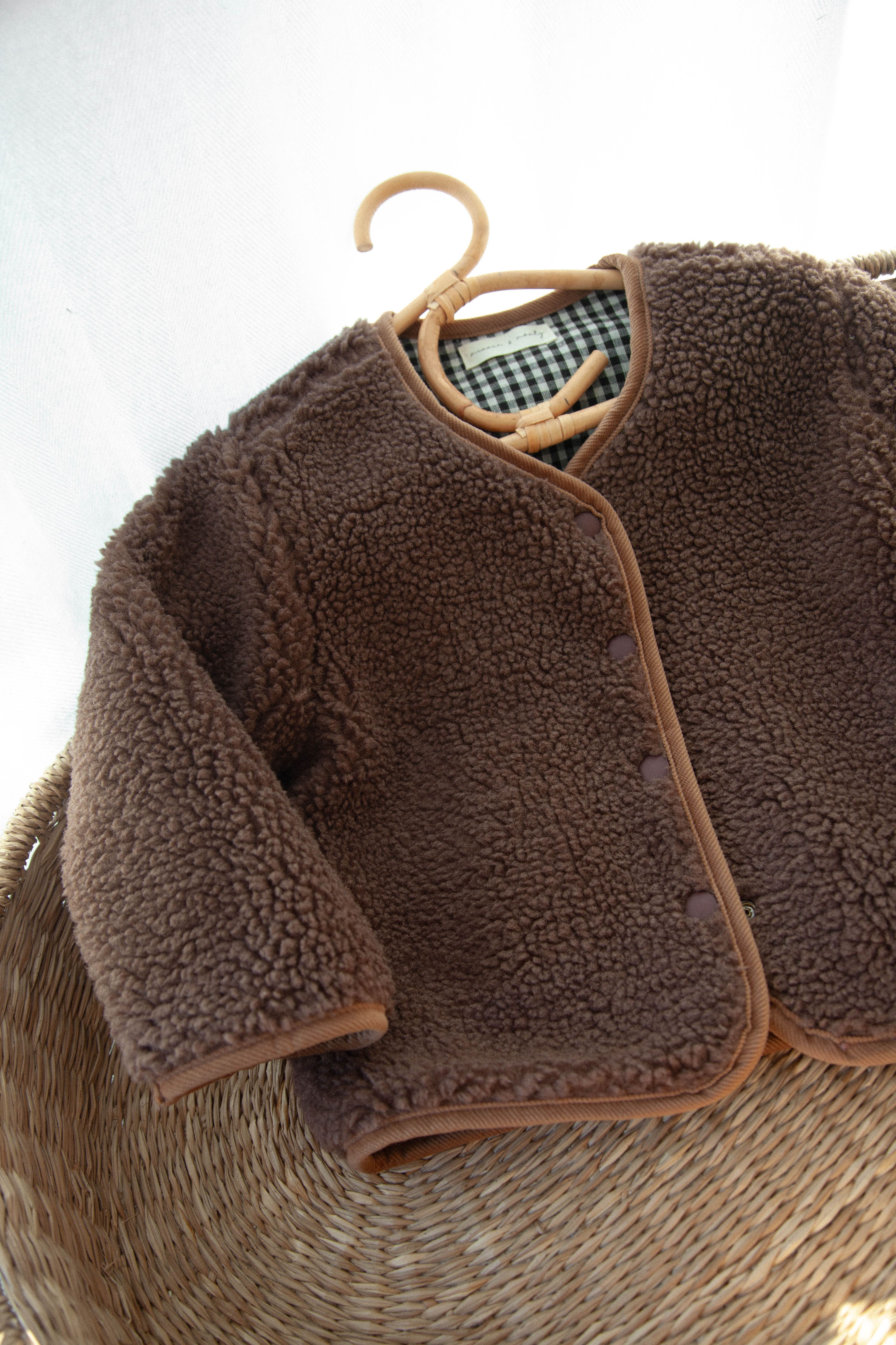 Brown Boucle Teddy Jacket