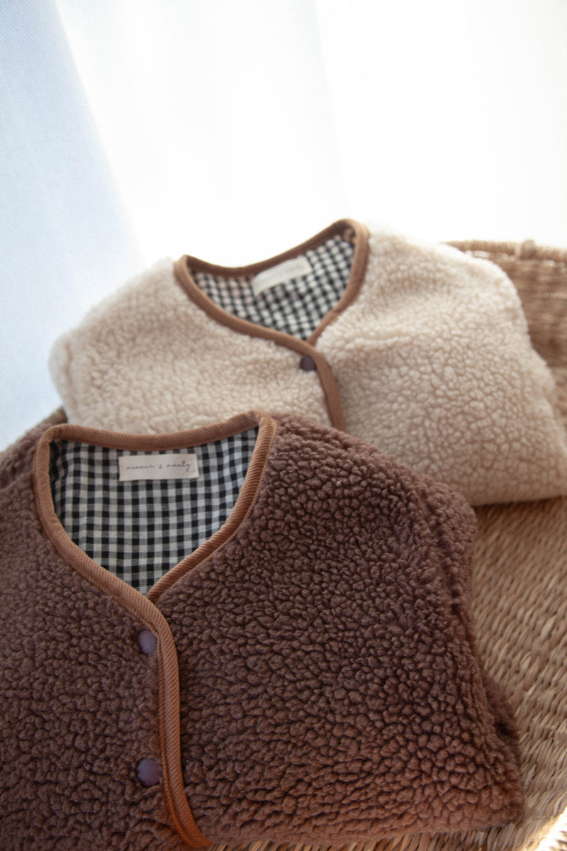 Brown Boucle Teddy Jacket