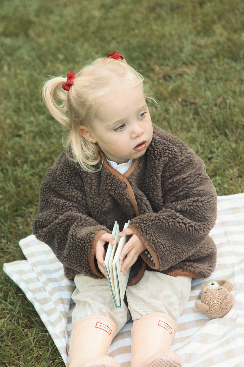 Brown Boucle Teddy Jacket