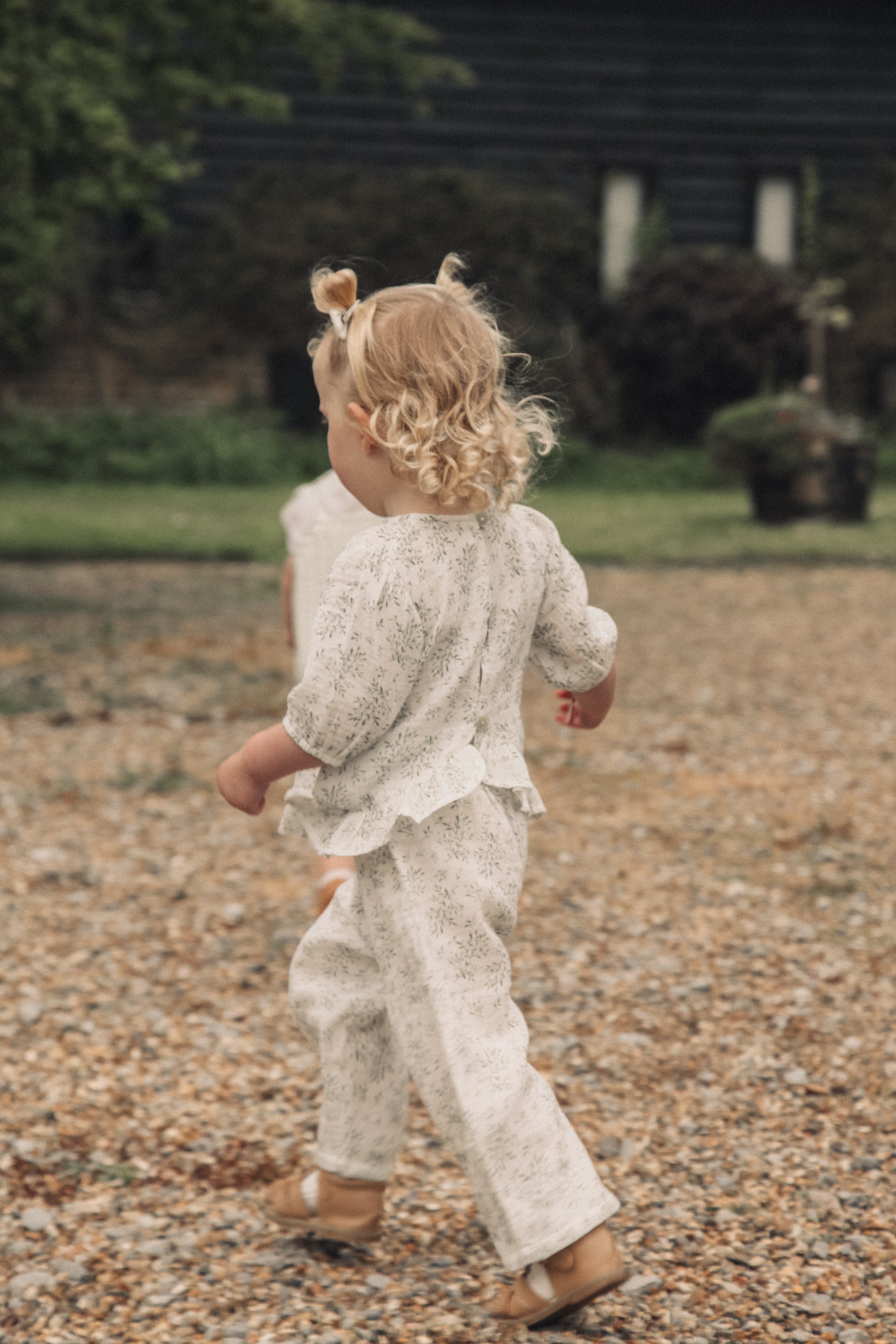 Olive Leaves/Muslin Wide Leg Trousers