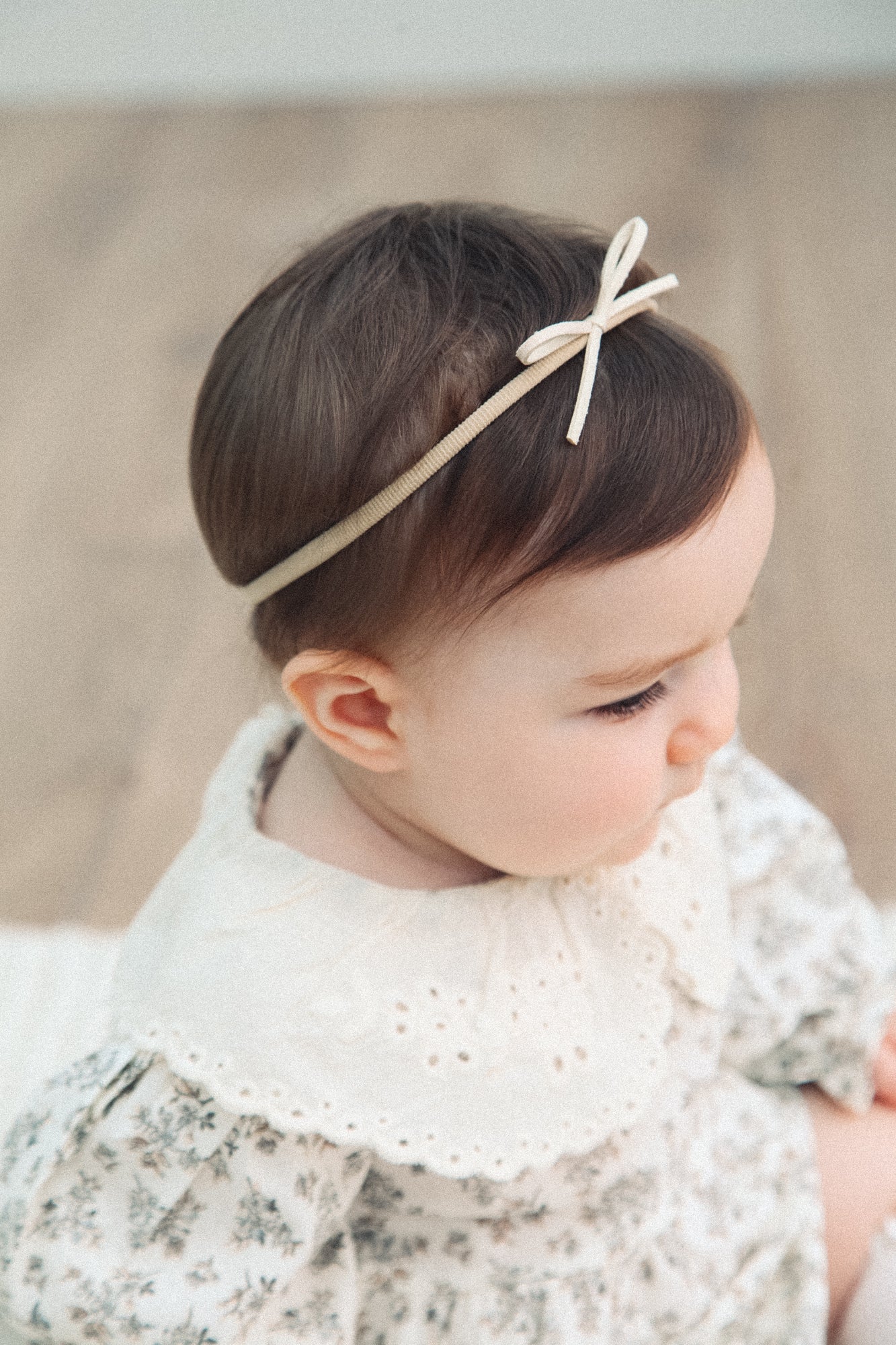 Cream Suede Bow Headband