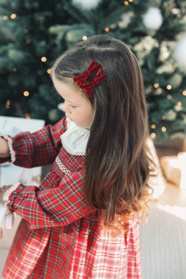 Dark Red Velvet Medium Bow Slides (2 pack)