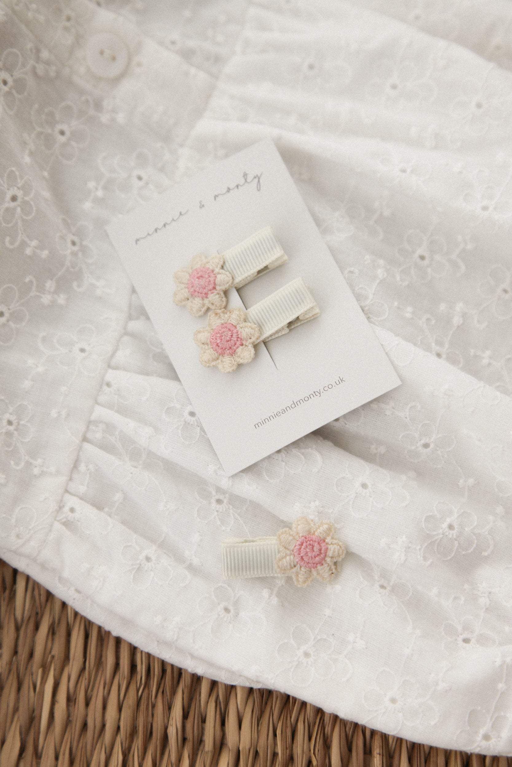 Mini Flower Soft Slides in Pink/White (2 pack)