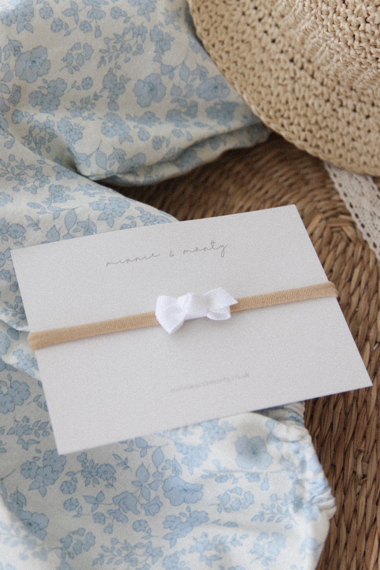 Dainty Mini Bow Headband in White