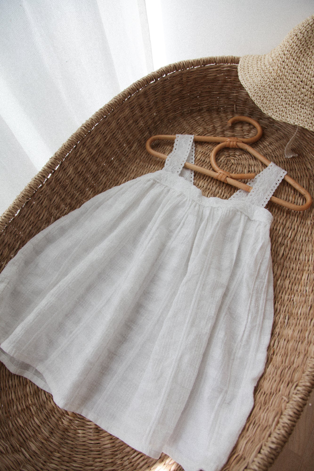 White Broderie Sleeve Dress