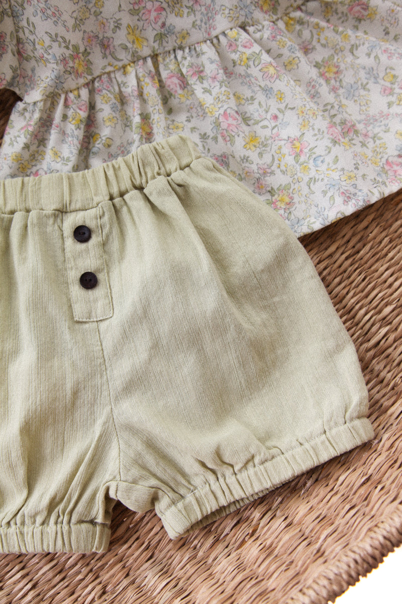 Cotton Button Puff Shorts (2 colours)