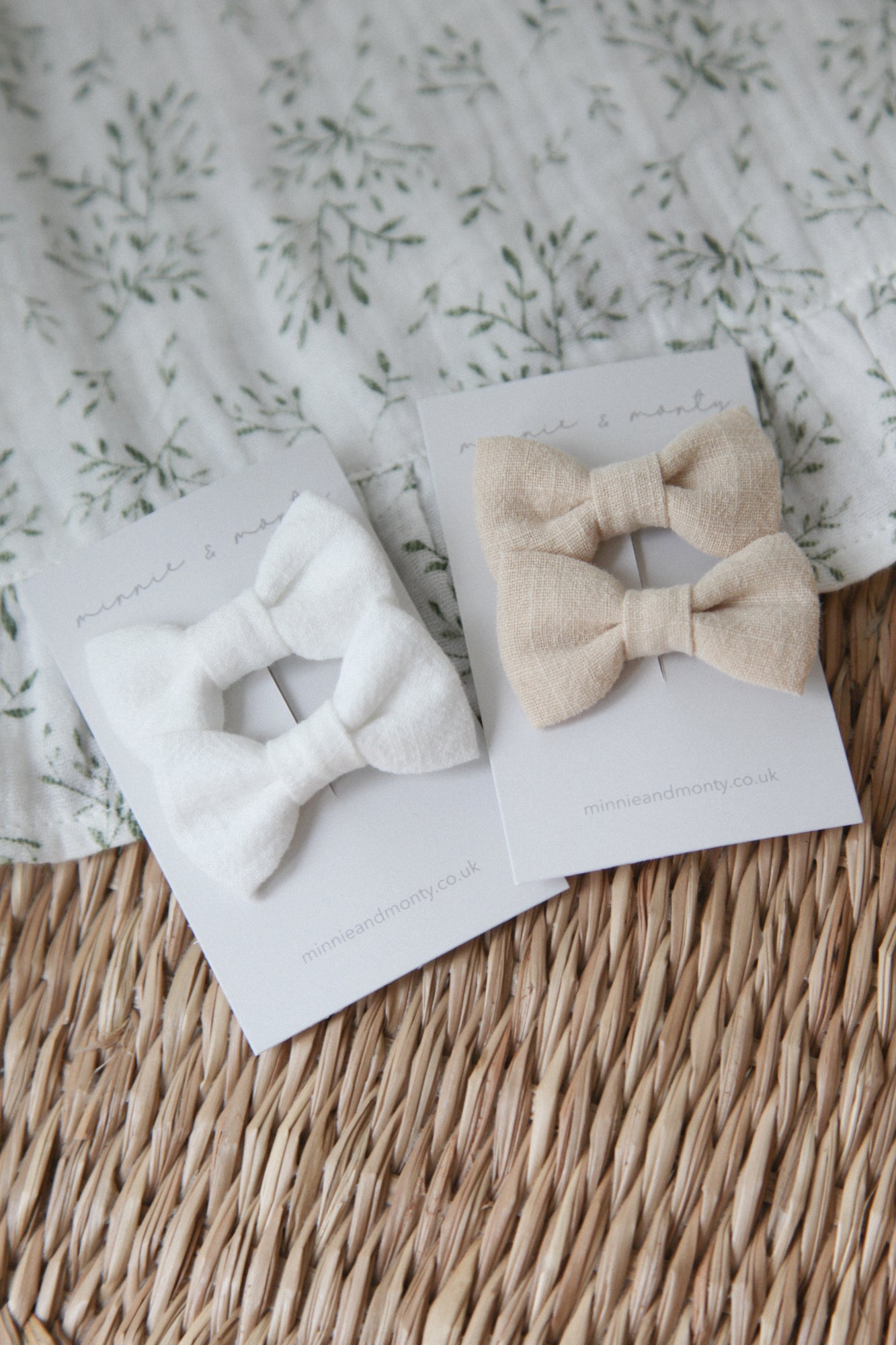 Cotton Small Bow Slides