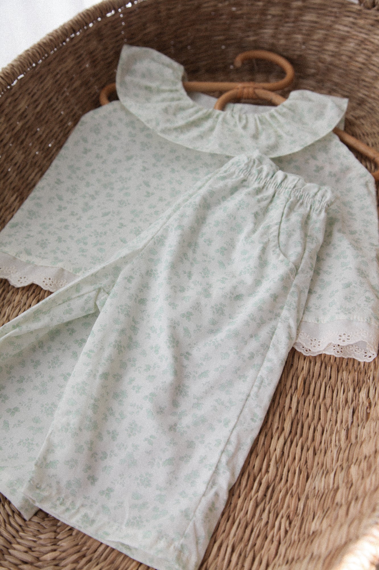 Pastel Green Ditsy Floral Culottes