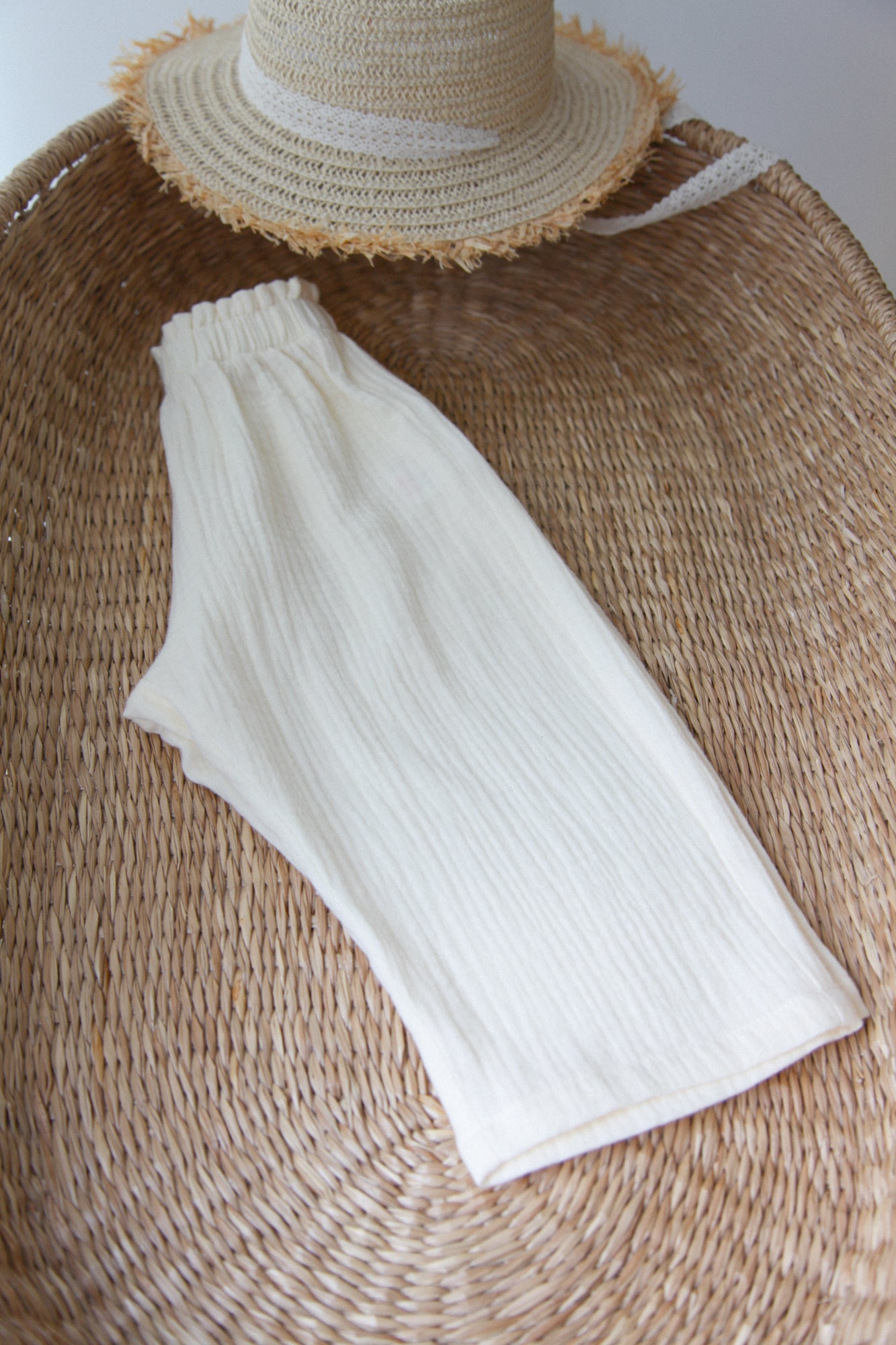 Buttermilk/Muslin Wide Leg Trousers
