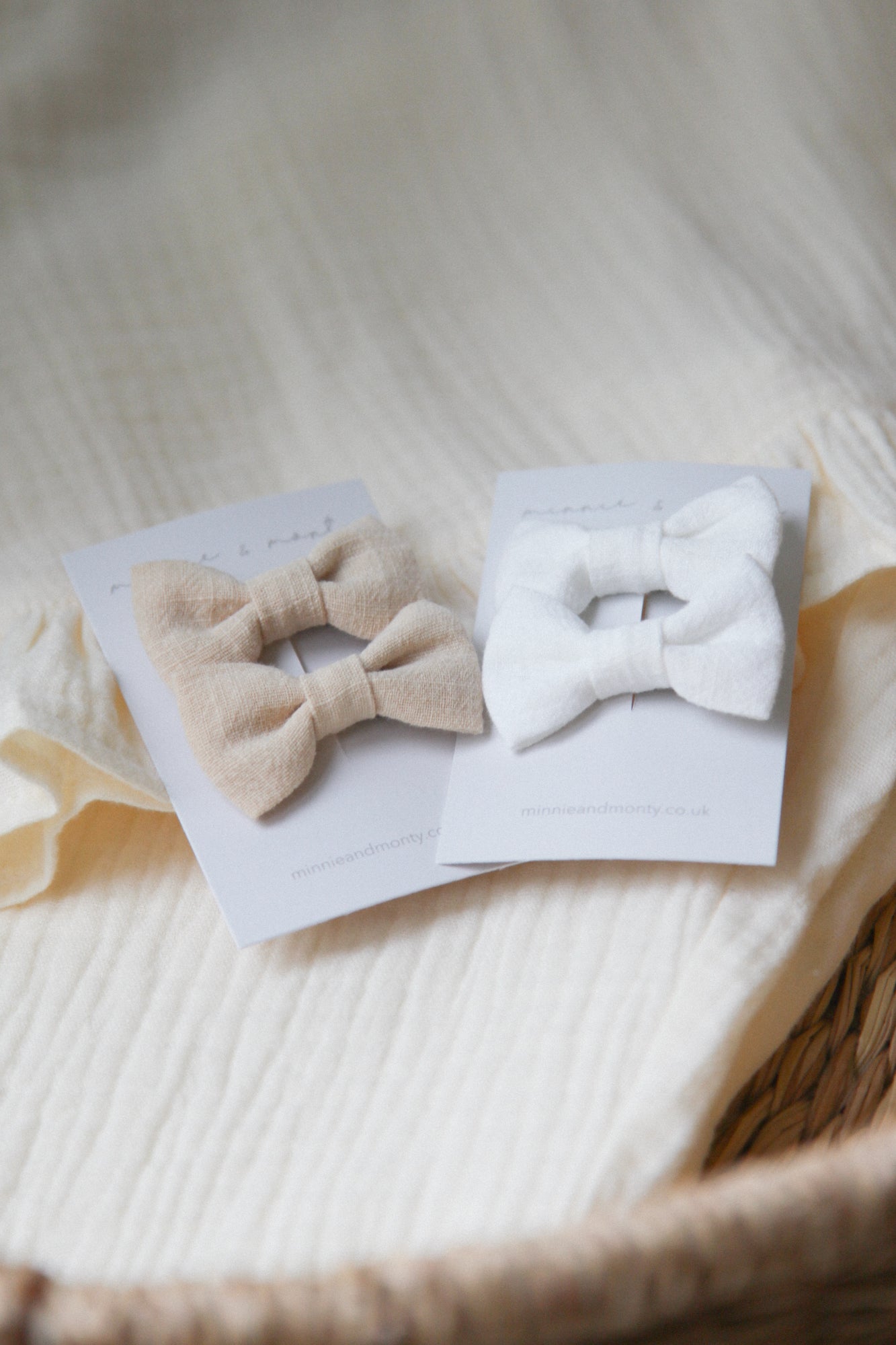 Cotton Small Bow Slides
