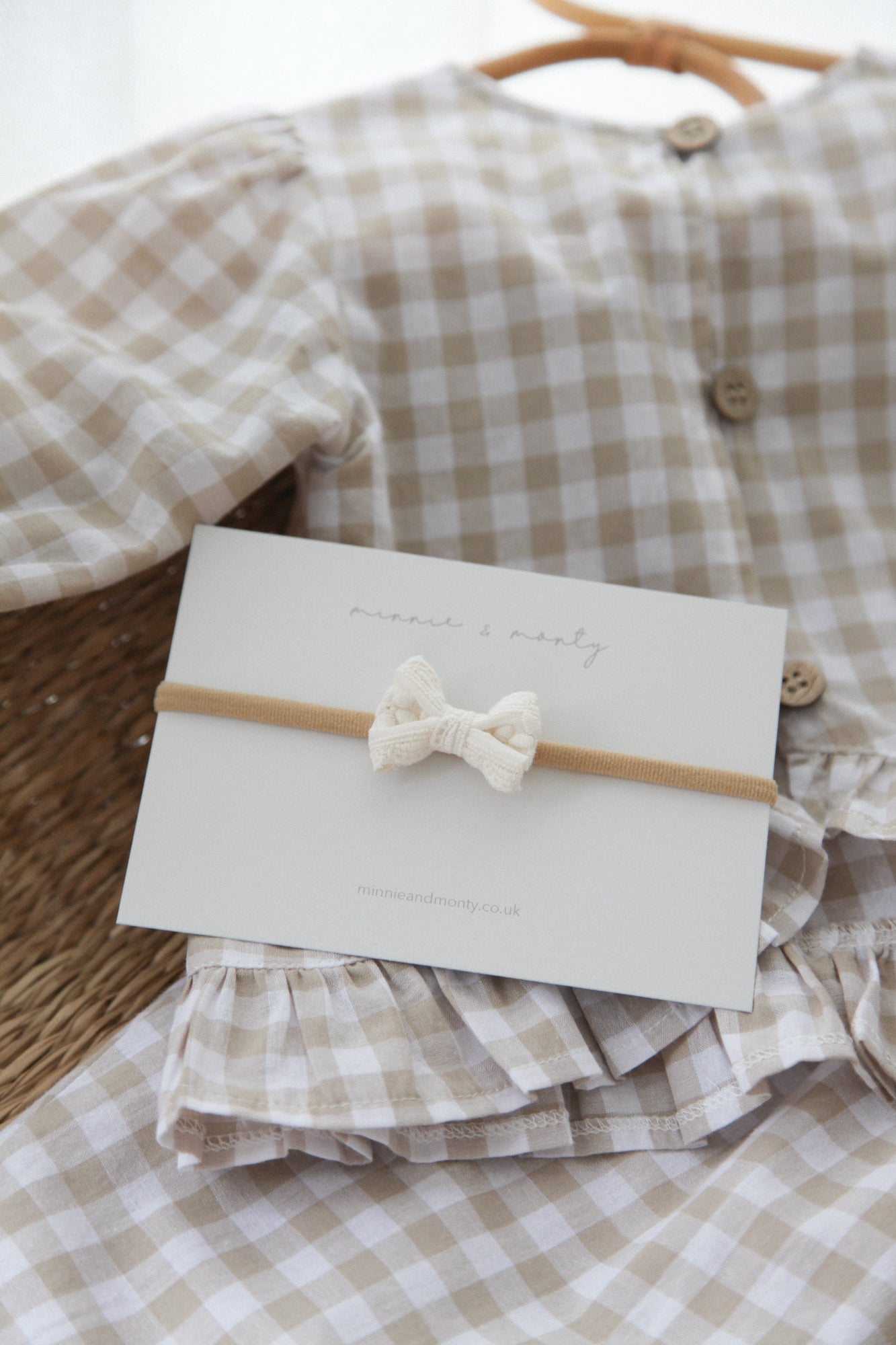 Cotton/Embroidered Small Bow Headband