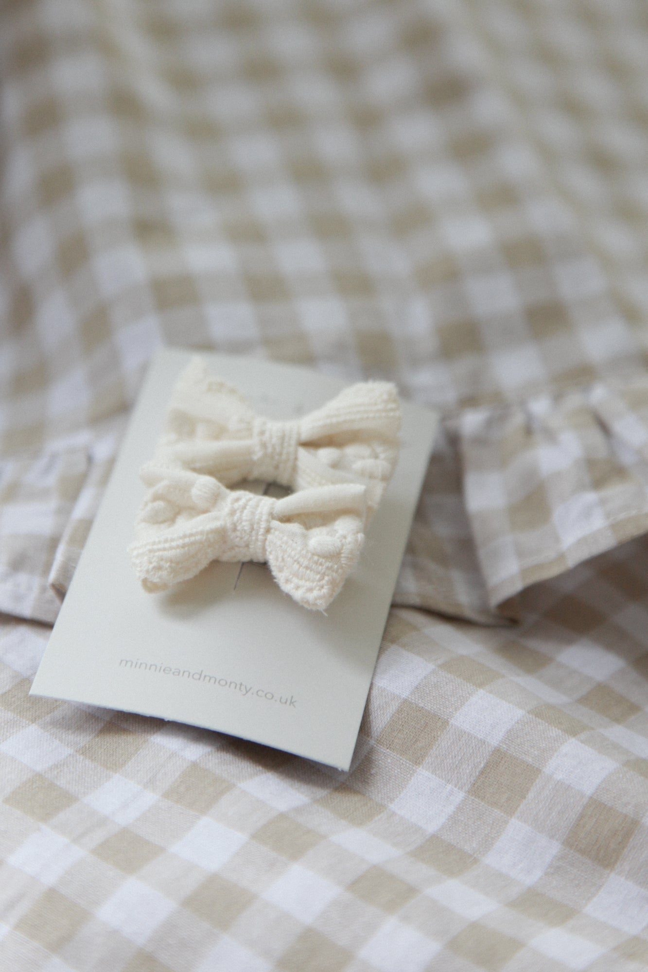 Cotton/Embroidered Small Bow Slides (2 pack)