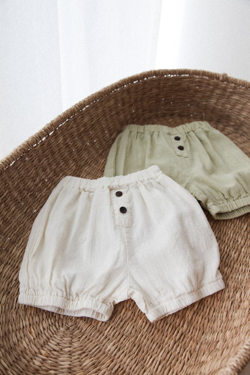 Cotton Button Puff Shorts (2 colours)