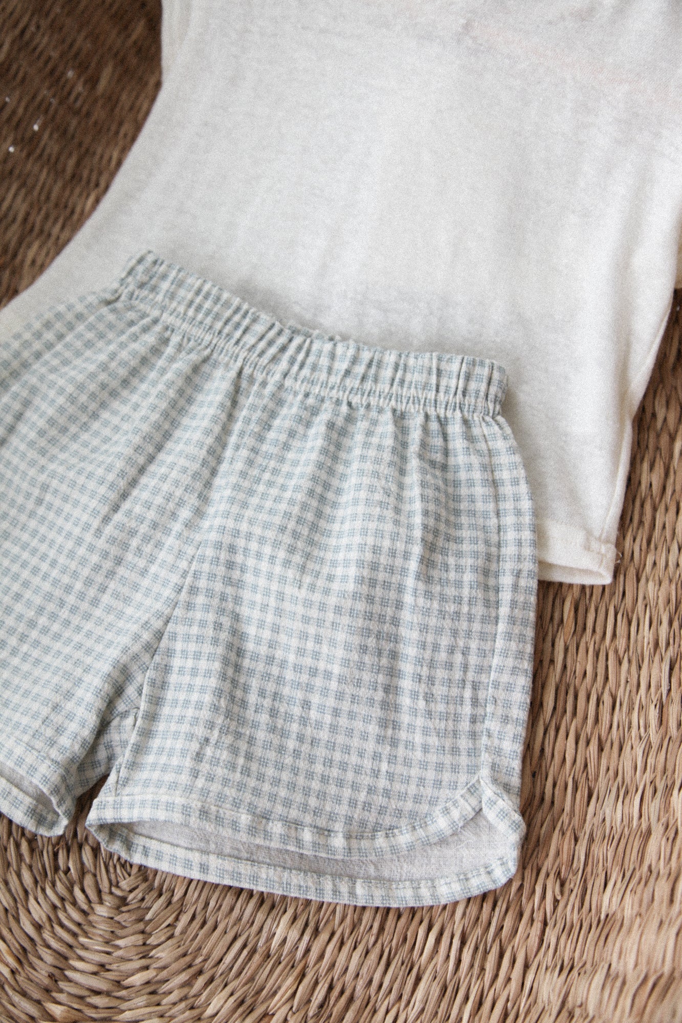 Little Cotton Shorts in Blue Check