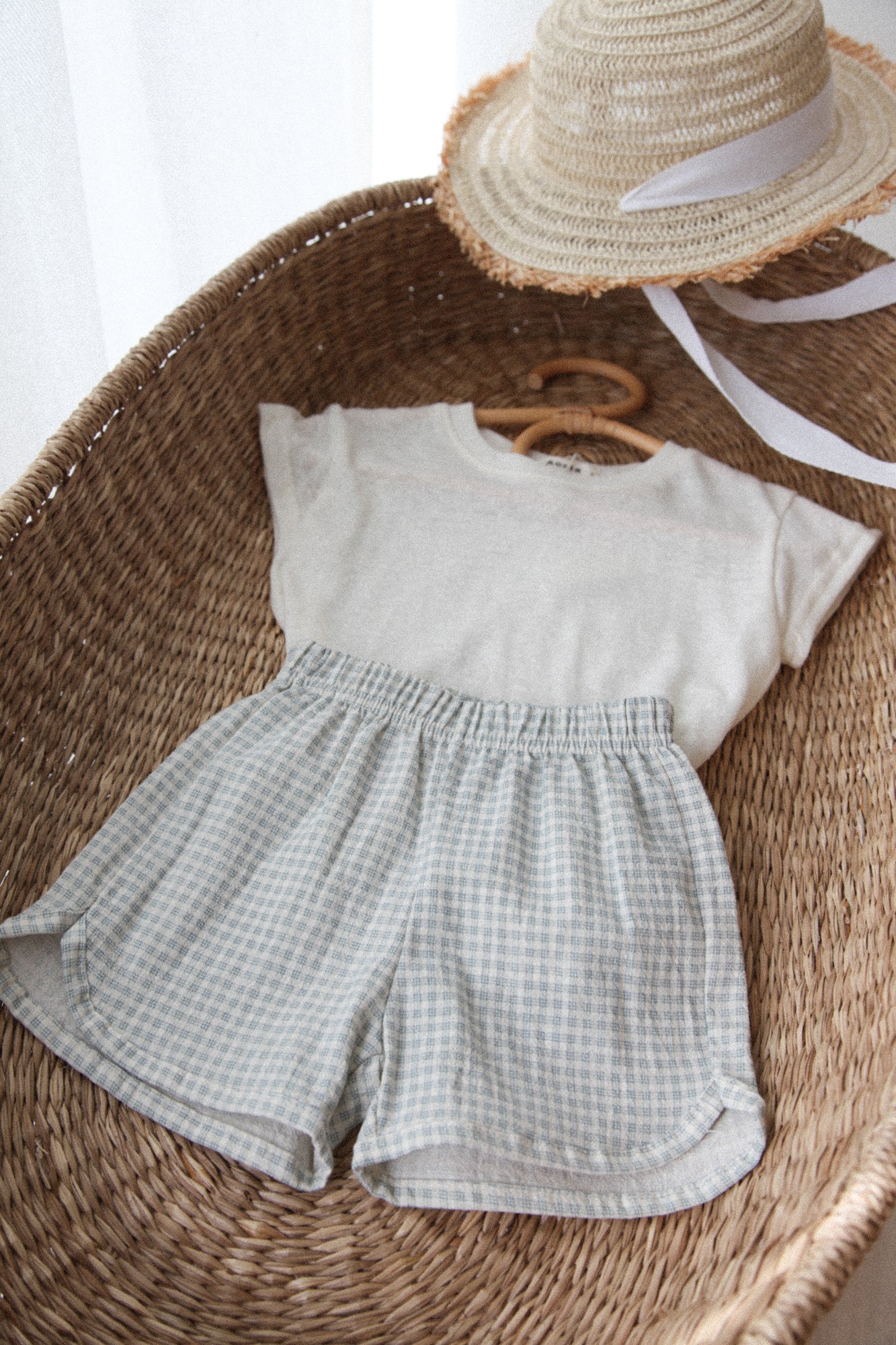 Little Cotton Shorts in Blue Check