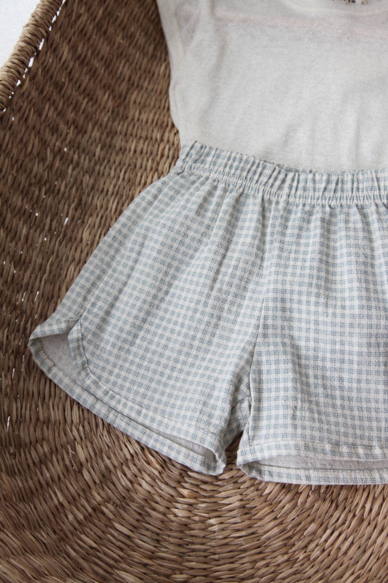 Little Cotton Shorts in Blue Check