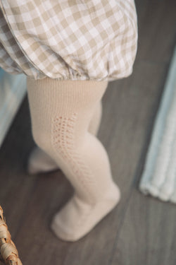 Light Beige Soft Side Openwork Tights