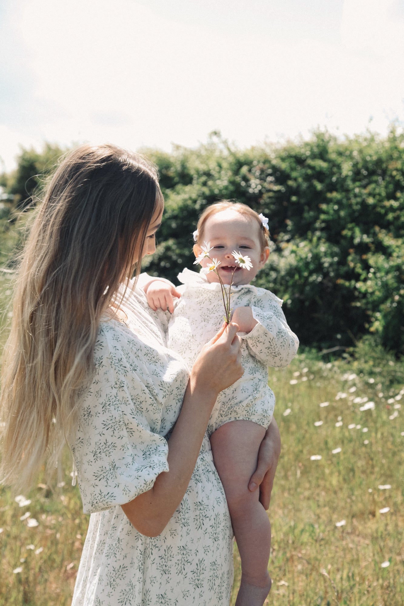 Olive Leaves/Muslin MAMA Midi Dress