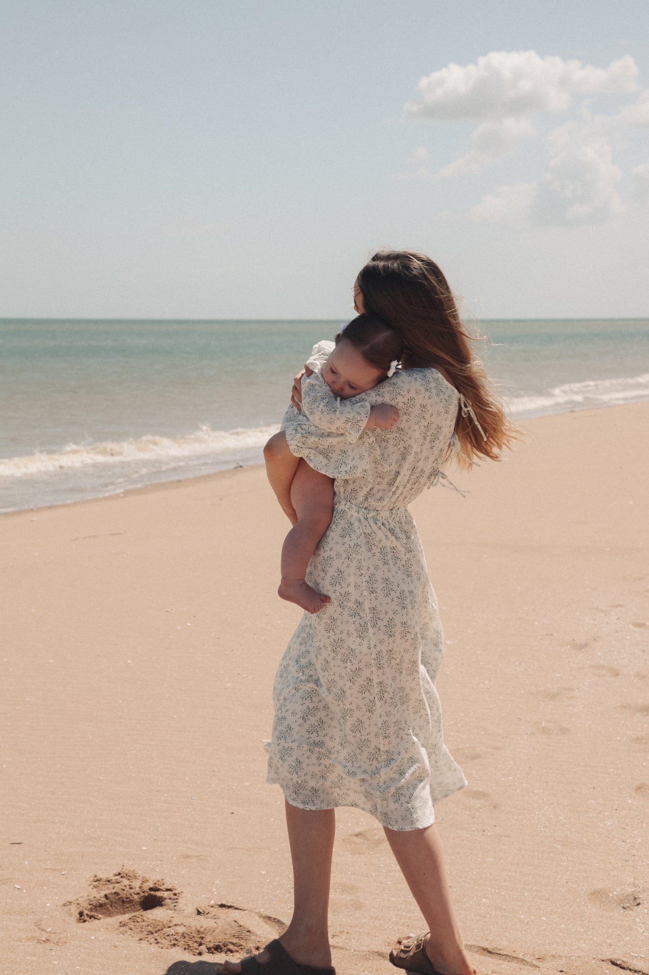 Olive Leaves/Muslin MAMA Midi Dress