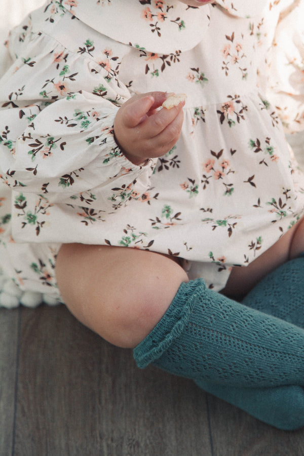 Sage Green Openwork Frill Socks