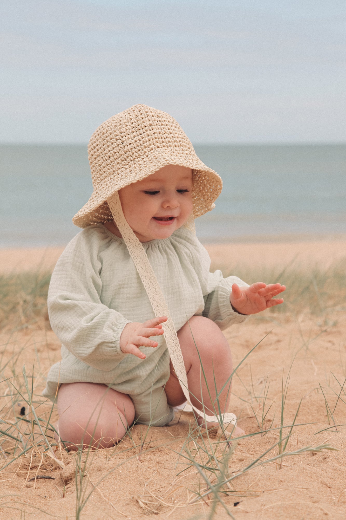 Wicker Lace Tie Hat
