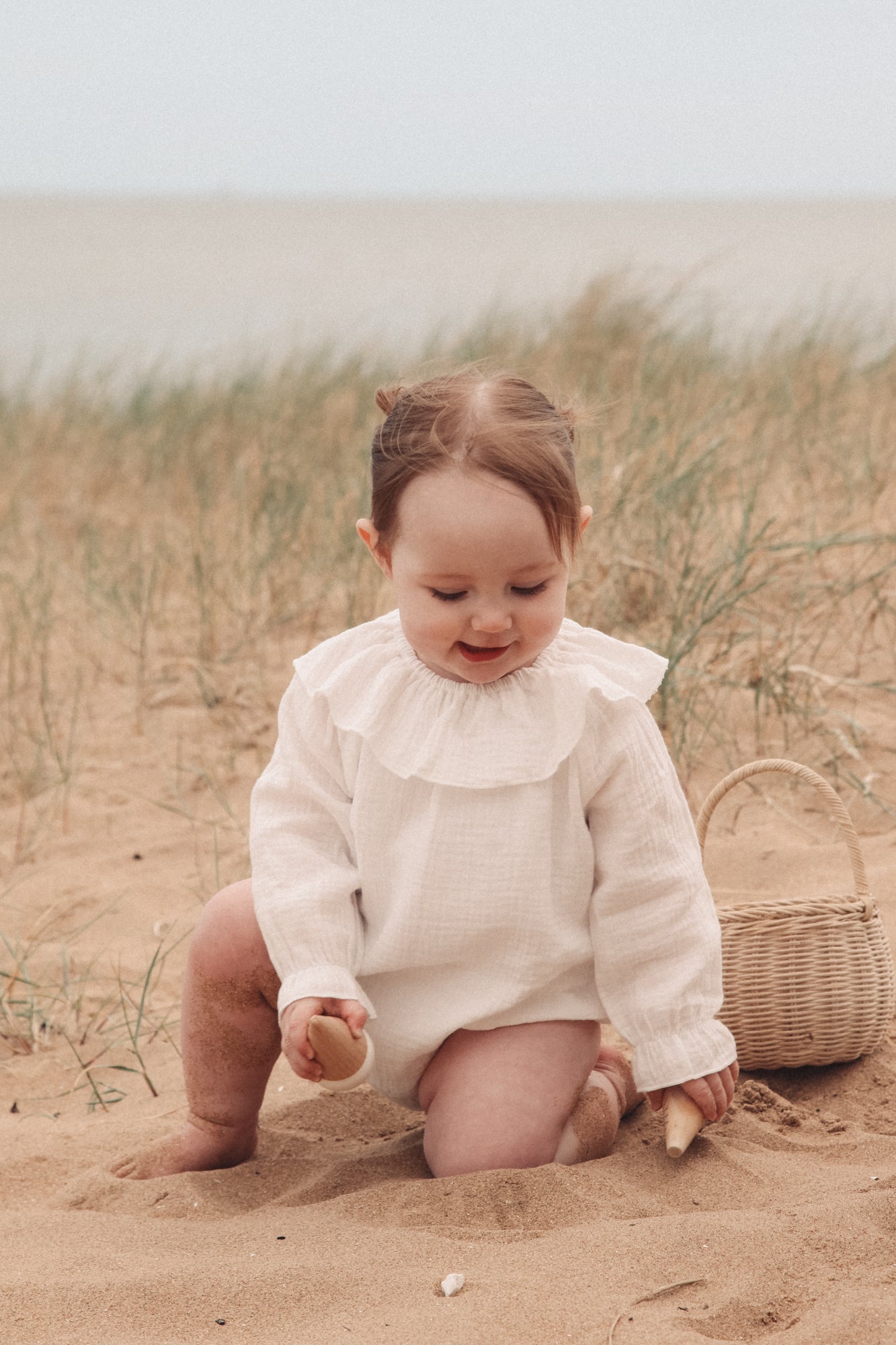 White Muslin Frill Collar Romper