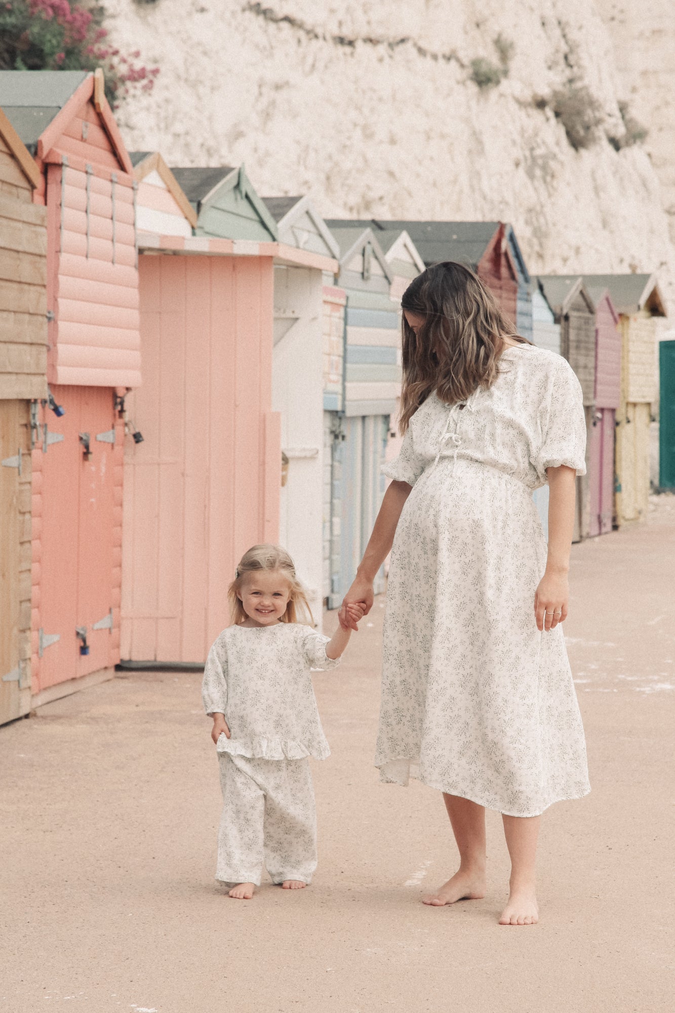 Olive Leaves/Muslin MAMA Midi Dress