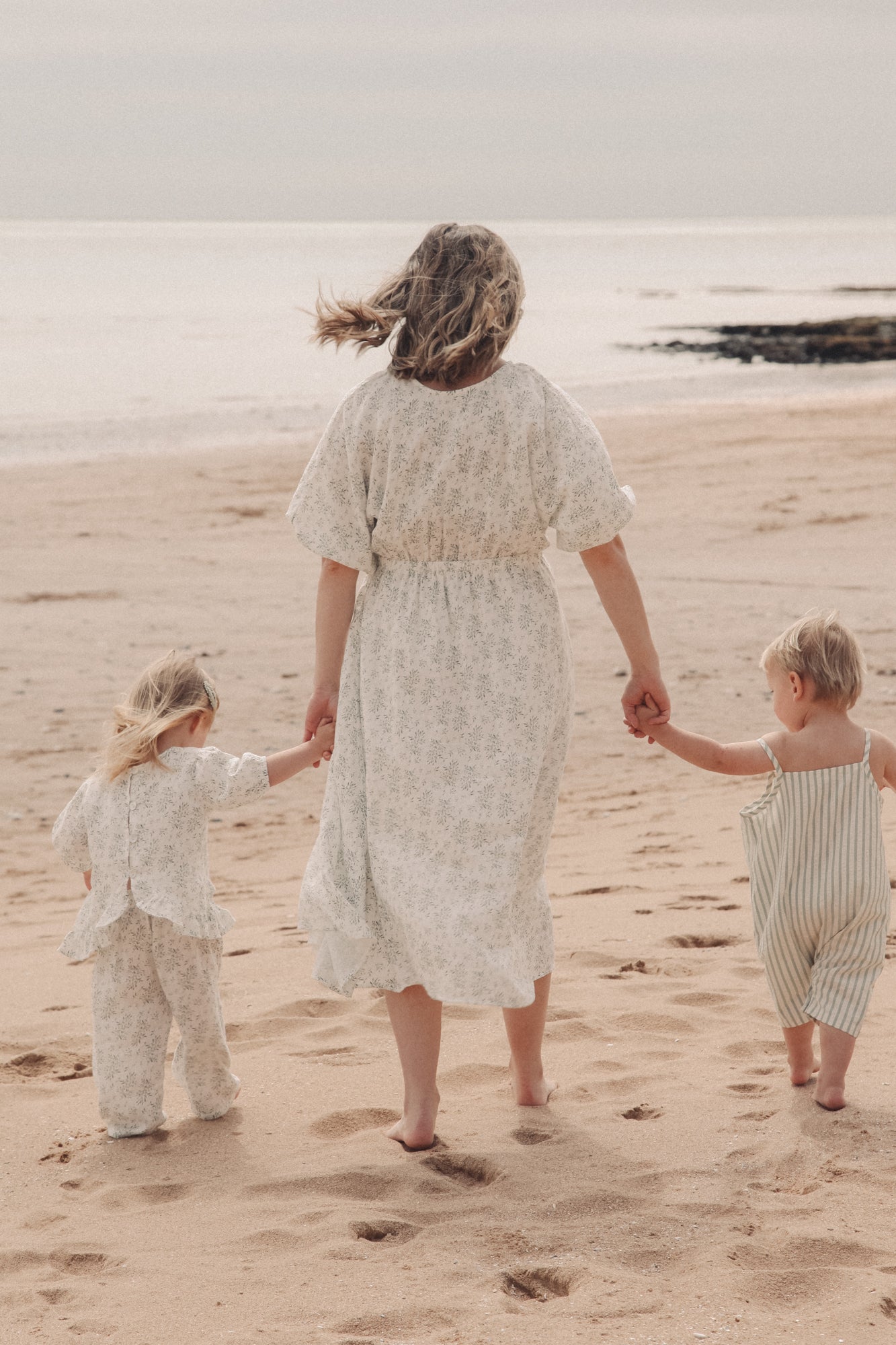 Olive Leaves/Muslin MAMA Midi Dress