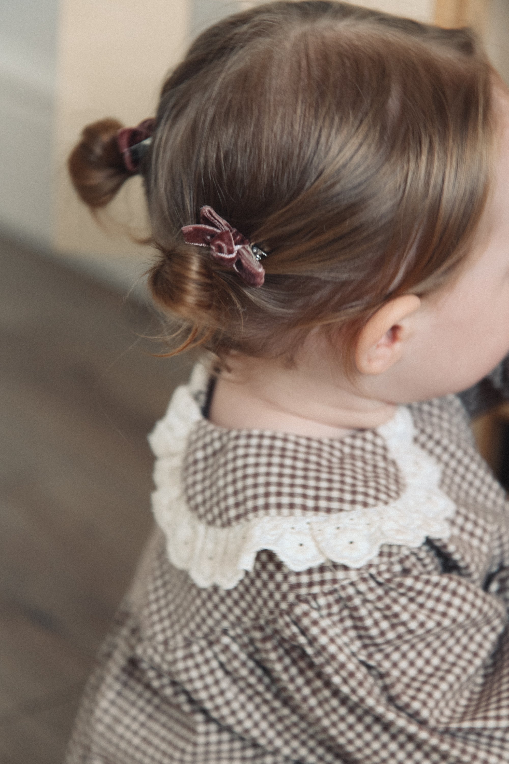 Mocha Velvet Mini Bow Clips