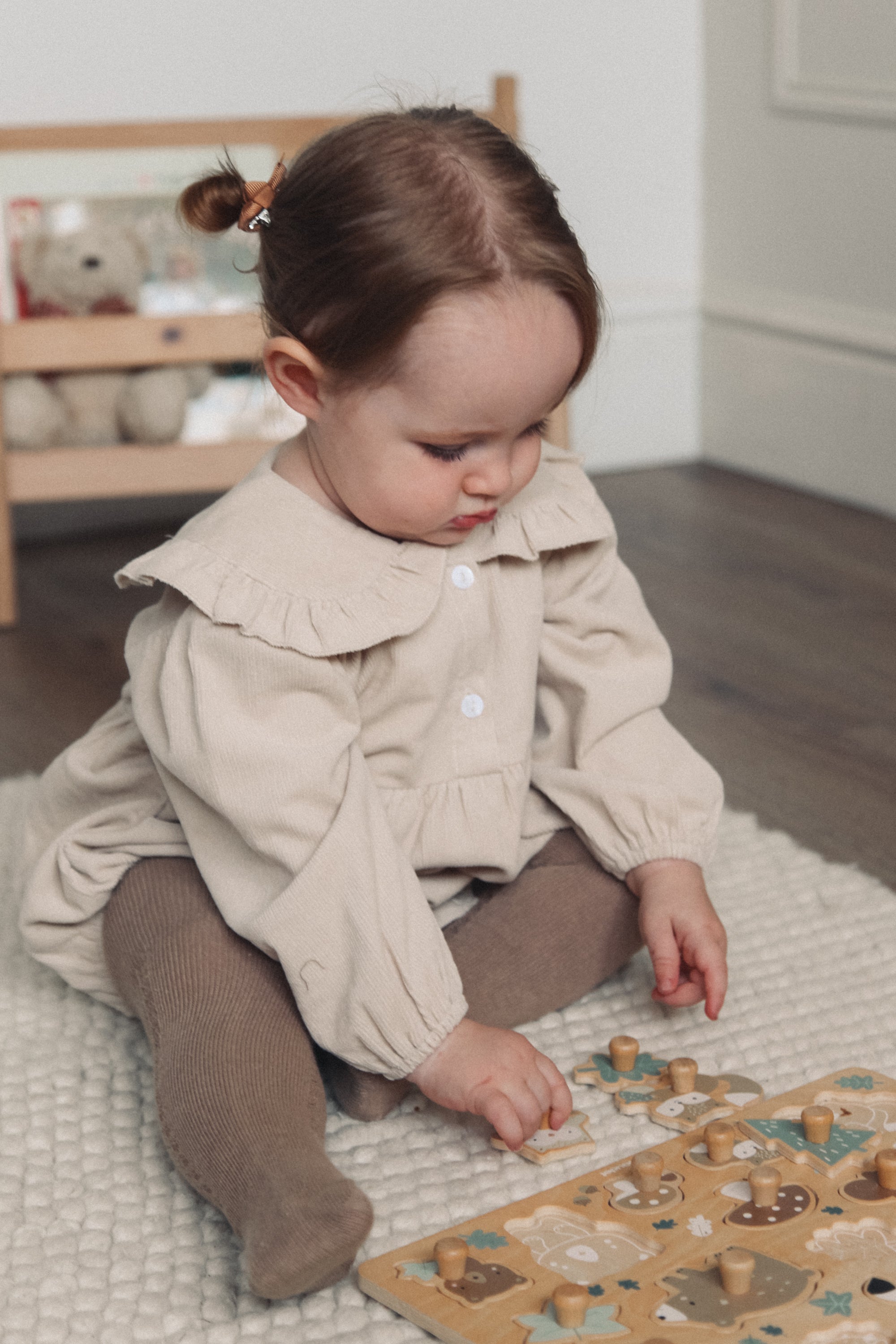Stone/Cord Oversize Frill Collar Romper