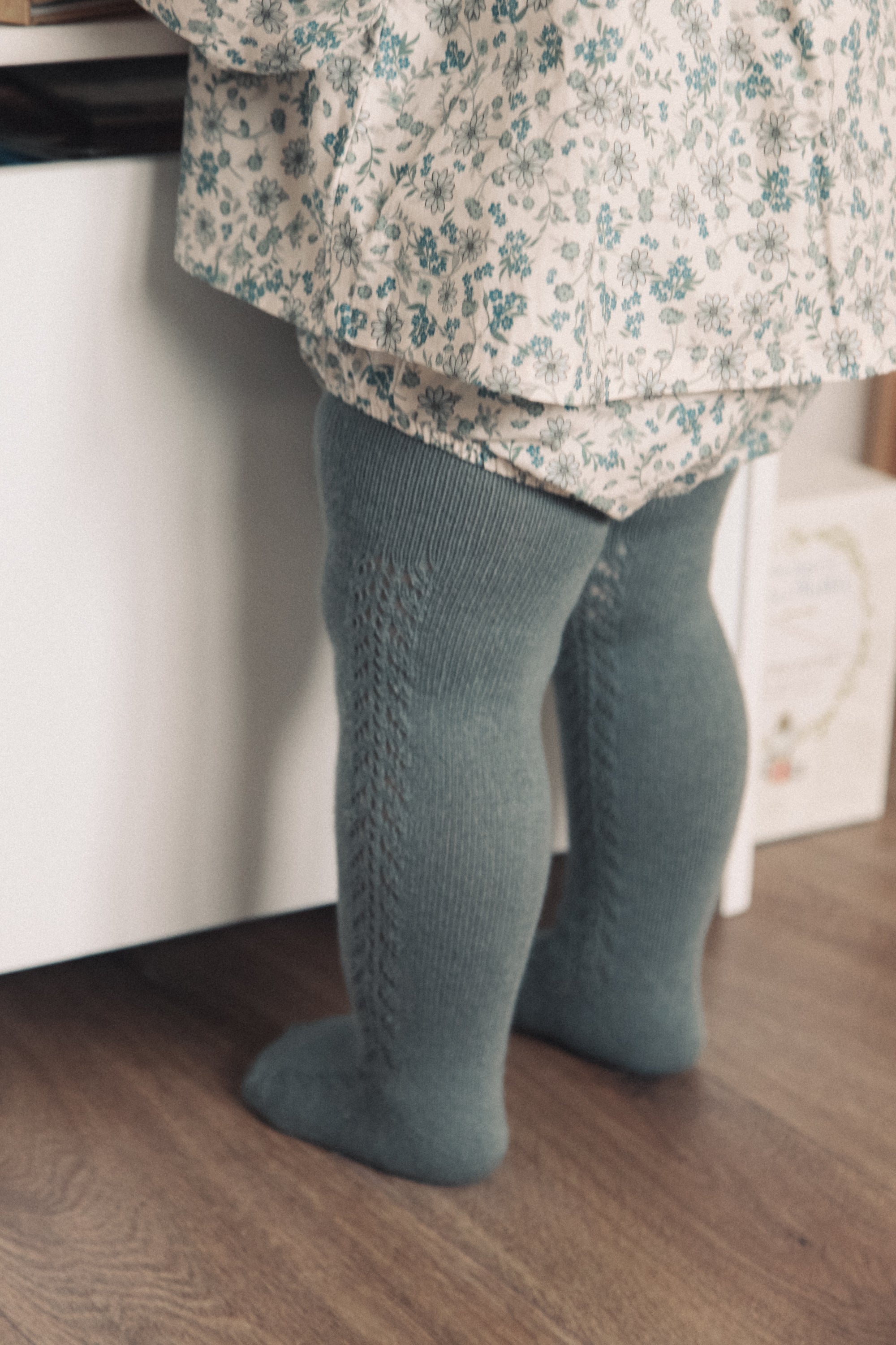 Dusky Sage Soft Side Openwork Tights