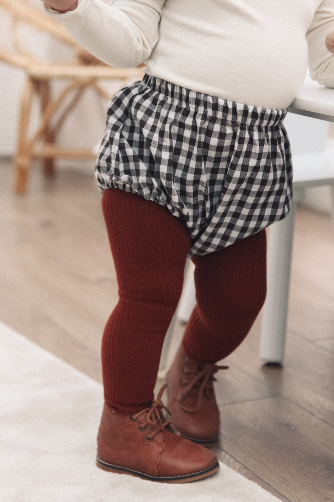 Rust Thick Ribbed Tights