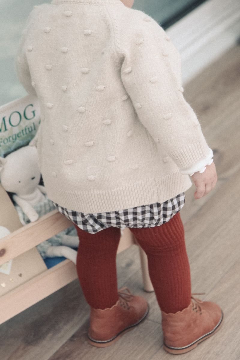 Oat Ultra Soft Knitted Bobble Cardigan