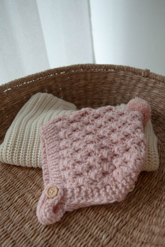 Knitted Pom Bonnet