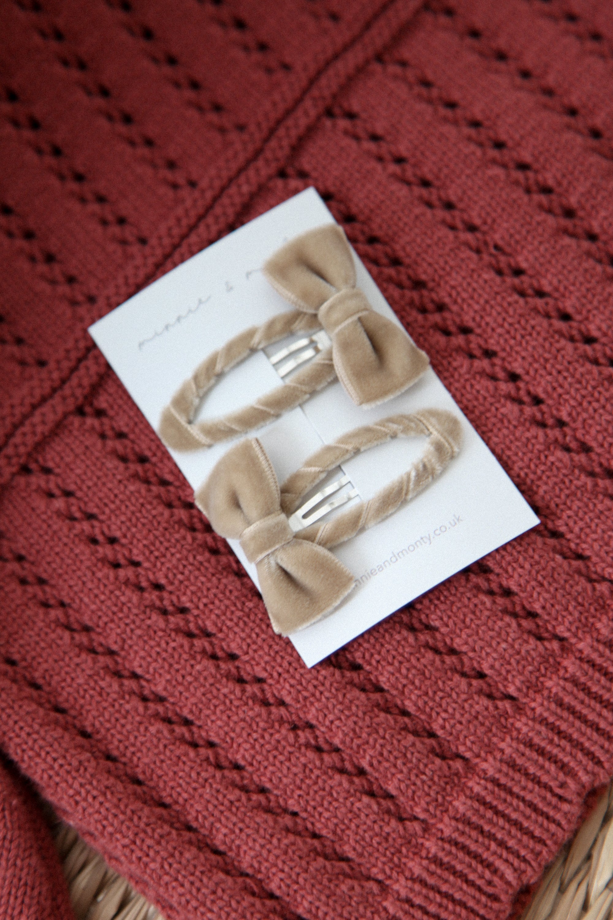 COMING SOON Velvet Bow Snap Clips (2 pack)